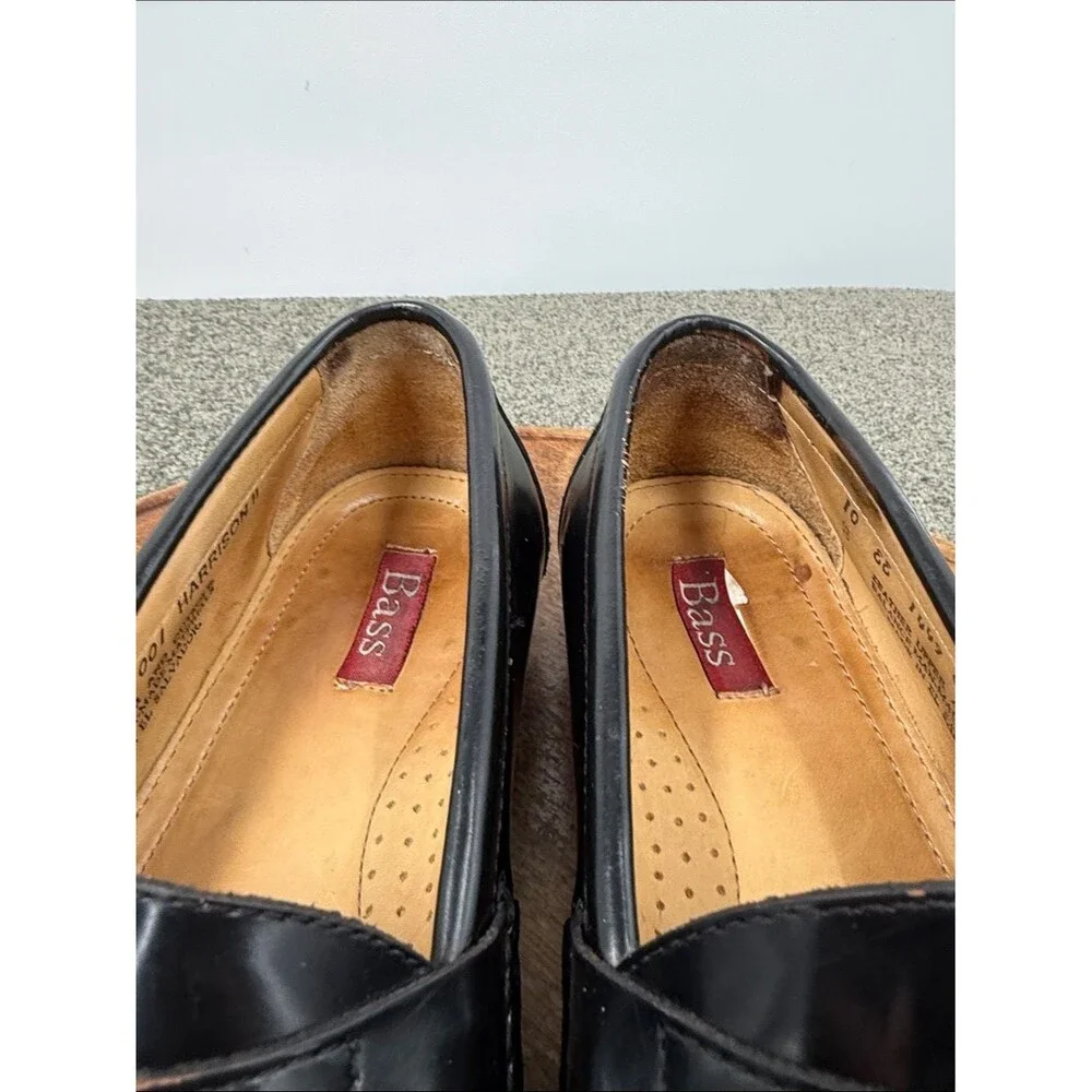 Bass Shoes Mens 10 EE Harrison II Blark Leather Tassel Loafers